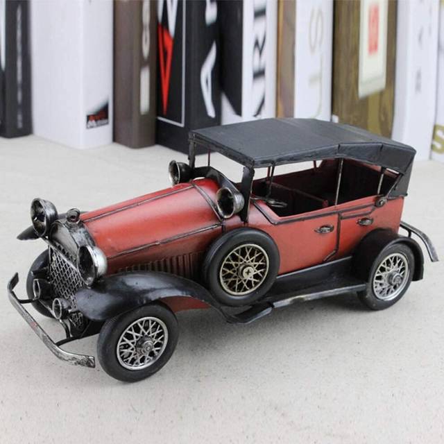 Vintage Car Model Sheet Iron Model Car Vintage Car Toy Retro Car Model Car Photography Prop Models Classic Cars Model Red Iron Sheet Car Mold