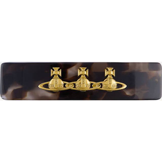 Vivienne Westwood Elizaveta Barrette Gold-dark-brown-havana-acetate Brass Women - GOLD-DARK-BROWN-HAVANA-Acetate - ---
