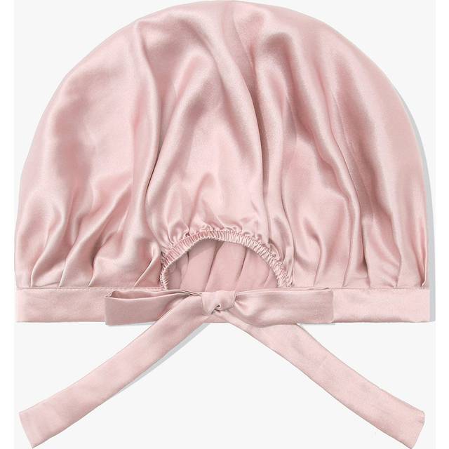 LILYSILK Silk Sleep Cap With Two Long Ribbons Concise Style Skin-Friendly And Breathable United Kingdom Rosy Pink
