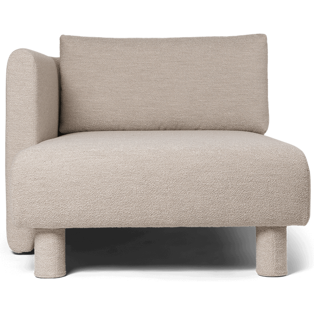 Ferm Living - Dase Sofa - Modulär soffa - Chaise Long Left - Soft Bouclé - Natural - W: 100 x H: 73 x D: 150 cm