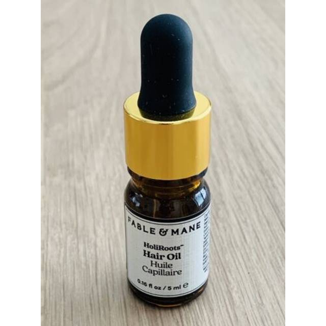 Fable & mane holiroots hair oil 5ml travel size bottle with pipette