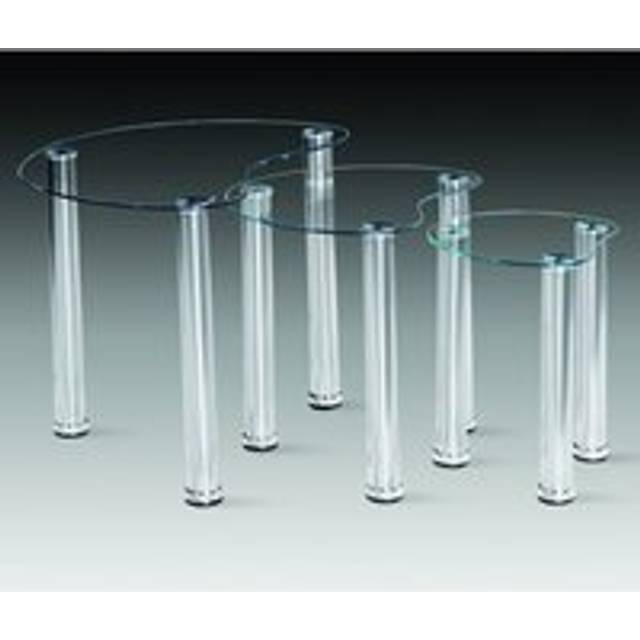 3PC Clear Heart Nest Of Tables