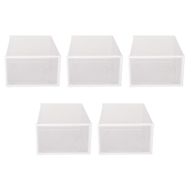 Transparent Shoe Box Storage Box Drawer-Type Plastic Shoe Rack White