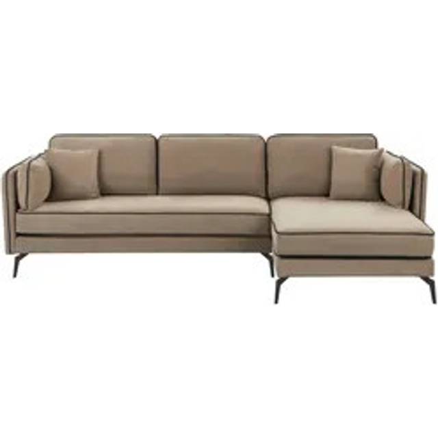 3-sitssoffa Altan Brun, Svart, Vänstervänd - 3 sits soffa med divan Brun,Svart Metall
