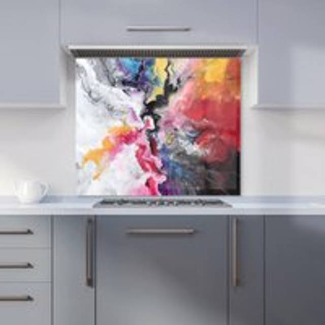Warren Reed - Designer Explosive Colour Cascade Kitchen Splashback | Size: 900mm x 750mm - Multicolor