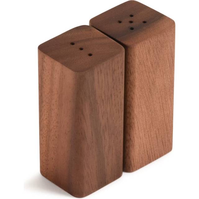 Kalmar Home Acacia Wood 4 Inch Salt  Pepper Shakers