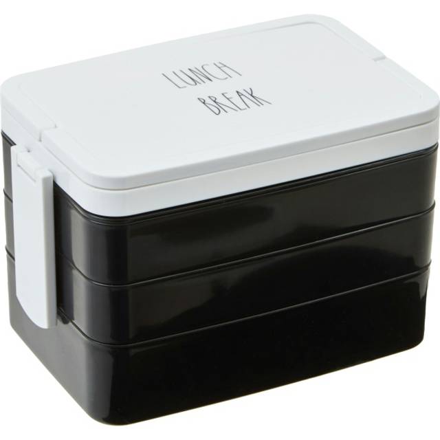 Minimalist Black Lunch Box With Cutlery, Organized Lunch Box, Versatile Box With Reusable Spoon And Fork - One Size