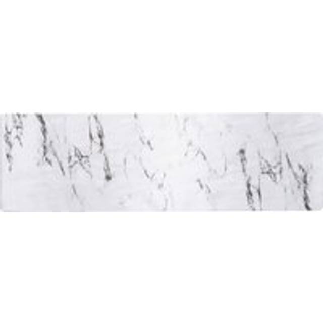 "We Love Summer" Rectangular Melamine Marble-Effect Food Serving Platter - White - One Size