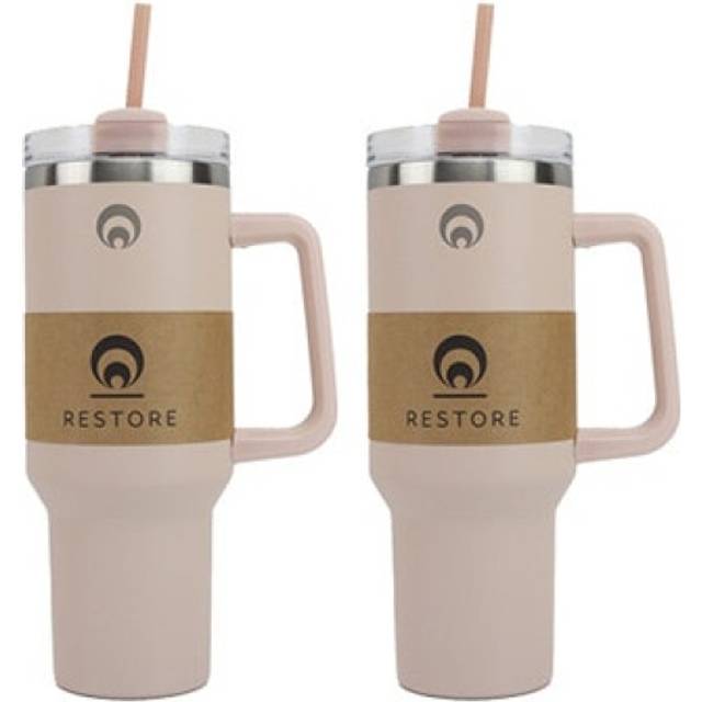 RESTORE Roomy Stainless Steel Tumbler 1120ml with Straw Lid - Taupe, Multi