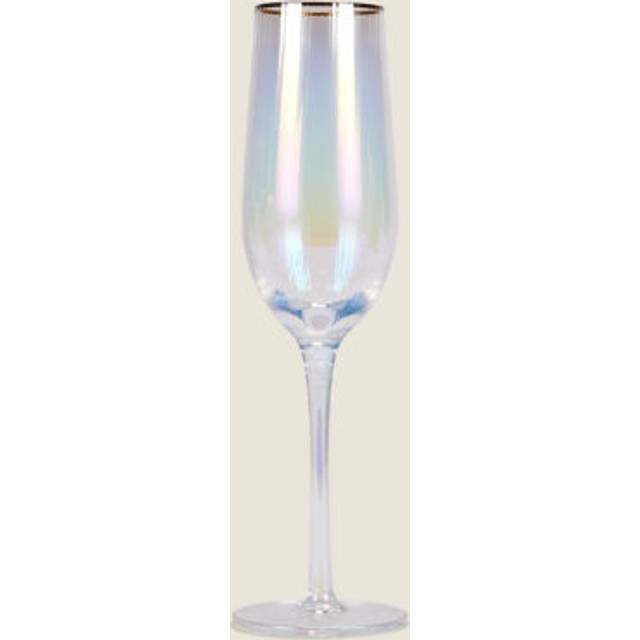 George Home Iridescent Ribbed Champagne Flute Glass
