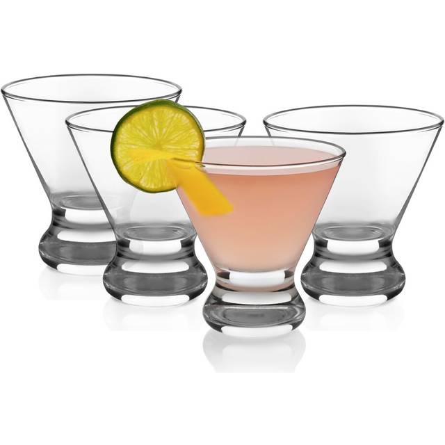 Libbey Stemless Martini Glasses Set of 4  8.25 Oz Dishwasher Safe Cosmopolitan Cocktail Glasses   Cocktail Glass Set for Wedding Registries and More