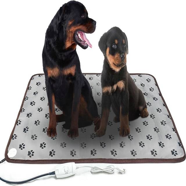 (L  50x70cm, EU plug) Pet Electric Blanket Winter Warming Pad Cat Dog Heated Nest Waterproof Warmer Power-Off Protection Bite-Resistant Mat Bed