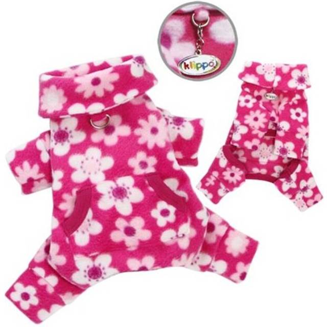 Klippo Pet KBD054MZ Full Blossom Fleece Turtleneck Pajamas & Bodysuit - Medium