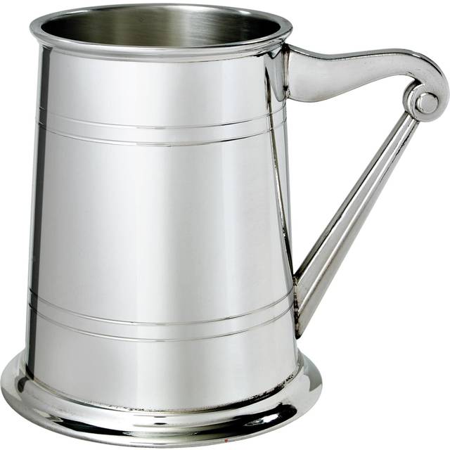 Pewter Tankard 1 Pint Plain Double Lined Irish Harp Handle Pure Heavy Gauge Beer Tankard Perfect for Engraved Personalised Gifts for Men and Women