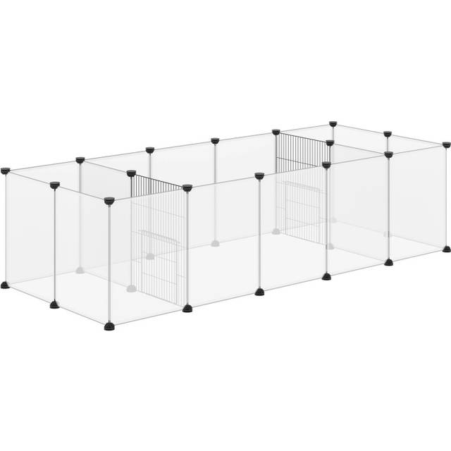 PawHut Pet Playpen - 18 Panels DIY Small Animal Cage - for Guinea Pigs - Hegehogs | TJ Hughes