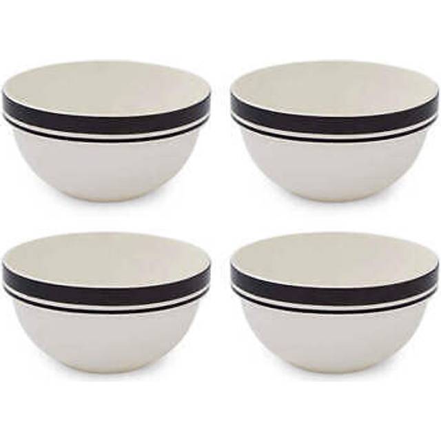 Portmeirion Potters Stripe Set of 4 17.7cm Stacking Bowls Black