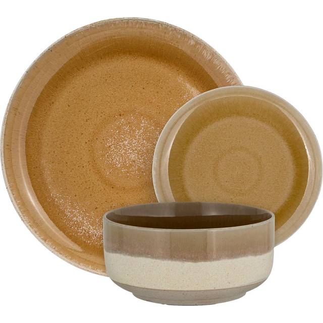 nkuku Arici Stoneware Dinnerware Set, 12 Piece, Sand
