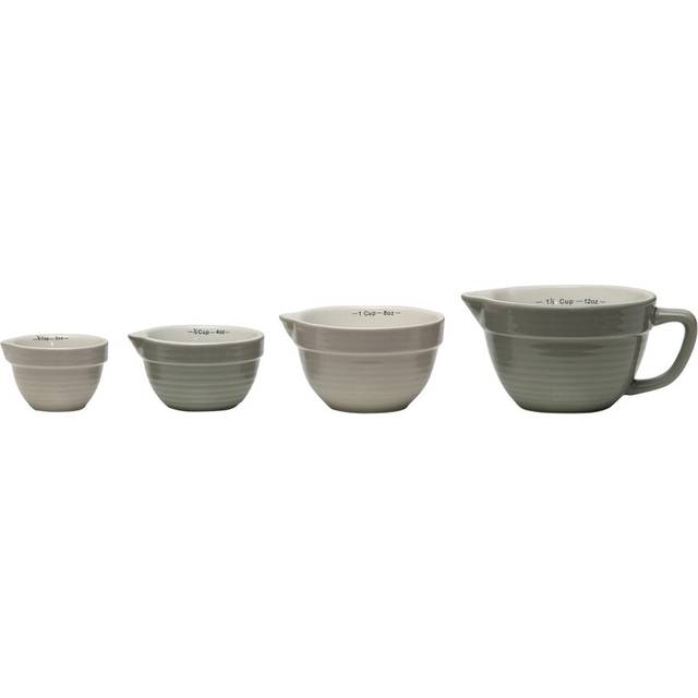 Creative CoOp Batter Bowl Shaped Measuring Cups in Greys Set of 4 Sizes