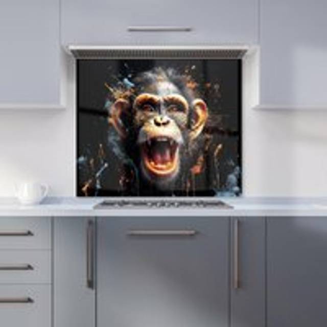 Warren Reed - Designer Monkey Face Splashart Kitchen Splashback W900Mm X H750Mm, Multi