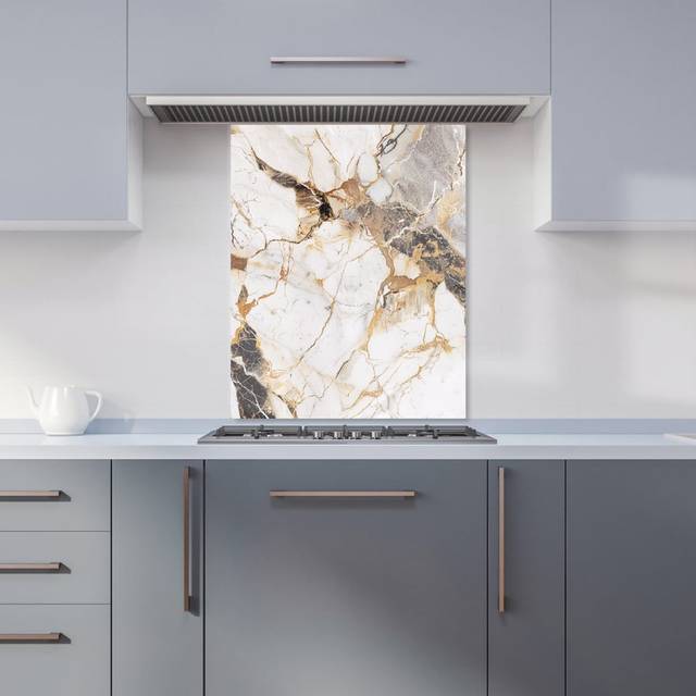 Warren Reed - Designer Sleek Pale Marble Effect Kitchen Splashback W600Mm X H750Mm, Multi