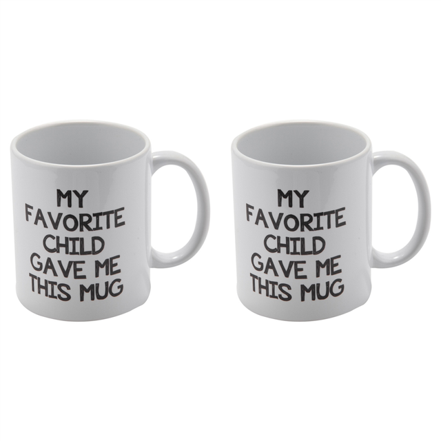 2X My Favorite Child Gave Me This Funny Coffee Mug - Best Mom & Dad Christmas Gifts Gag Xmas Present Idea From Daughter