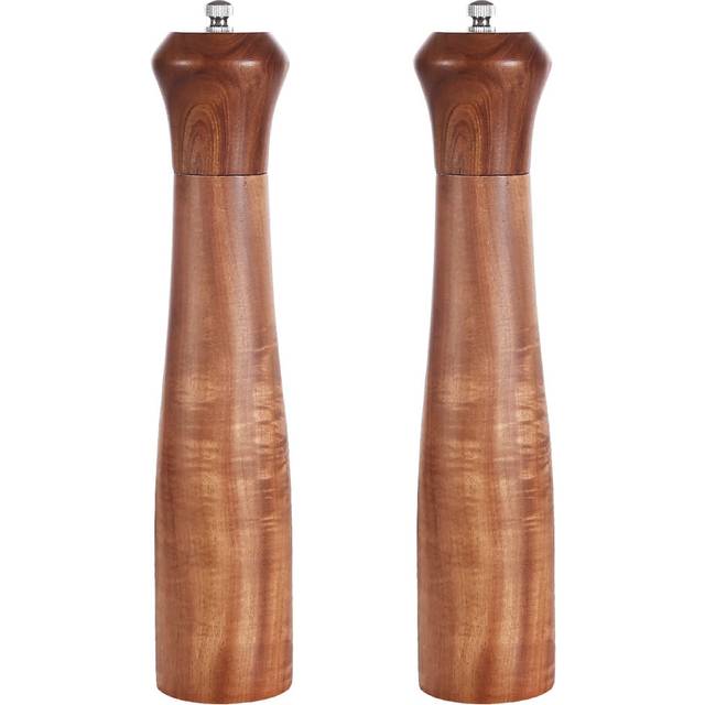 KKC HOME ACCENTS Wooden Salt and Pepper Shakers Wooden Salt and Pepper Grinder Mill Set Refillable Acacia Wood  10 Inch