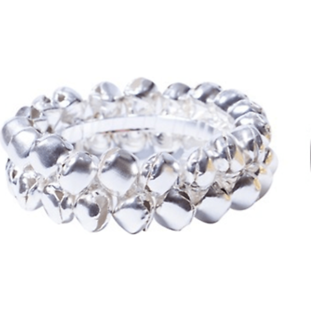 12 Napkin Rings Silver Jingle Bells Metal Christmas Xmas Party Table