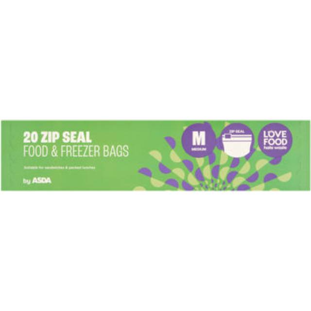 ASDA 20 Medium Zip Seal Food & Freezer Bags