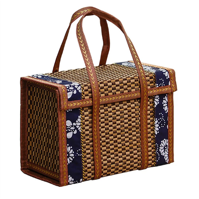 Fruit Basket Simple Handheld Picnic Food Container 36x18x25cm,B