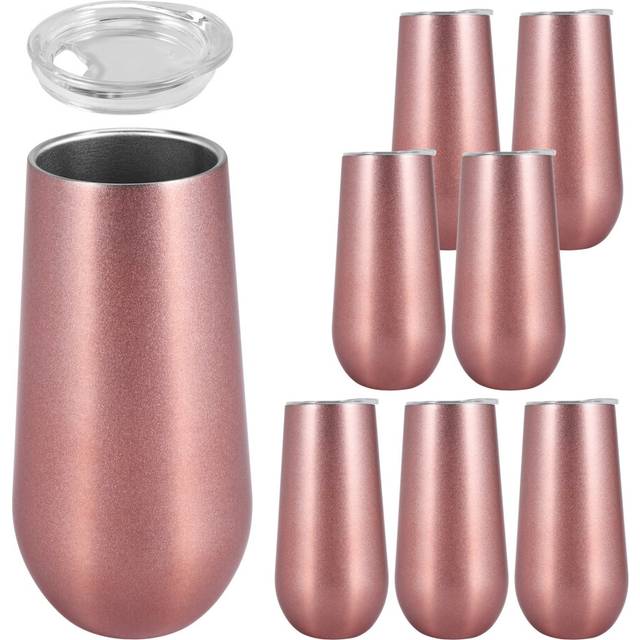 8 Packs Stemless Champagne Flutes Wine Tumbler