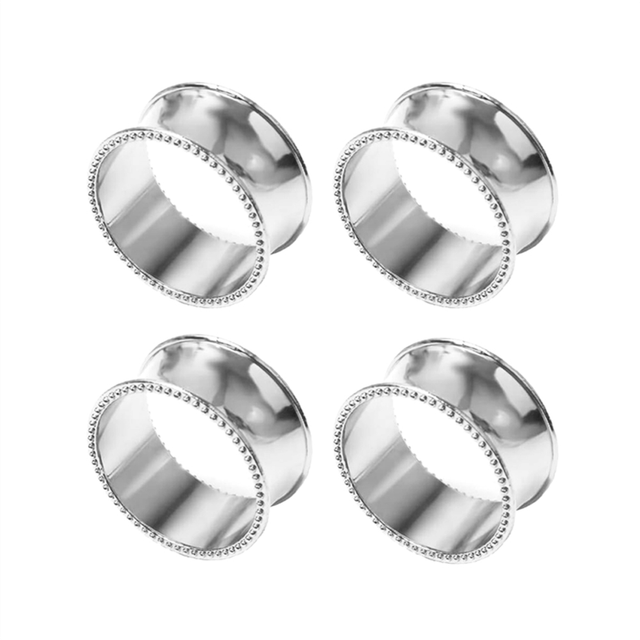 4PCS Napkin Rings, Napkin Holder Ring, for Wedding,Silver