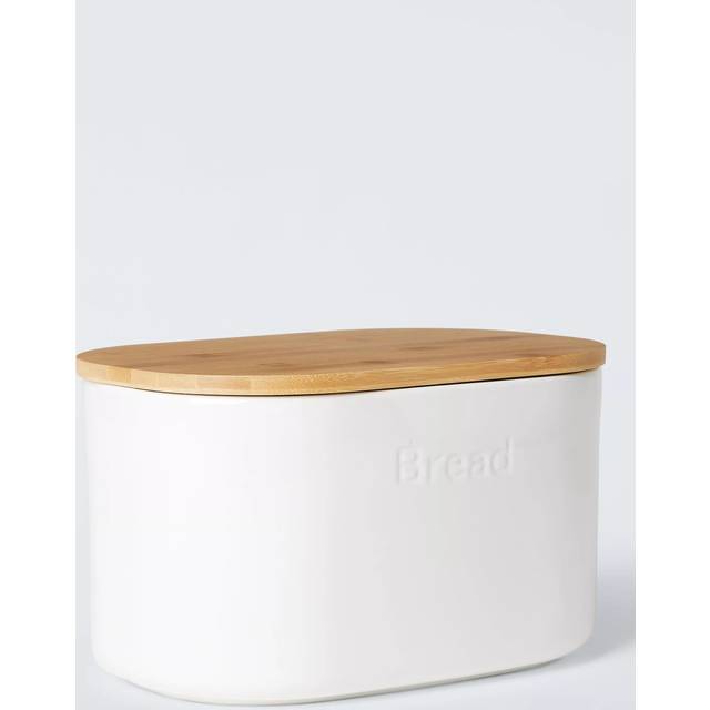 John Lewis Embossed Stoneware Bread Bin, White