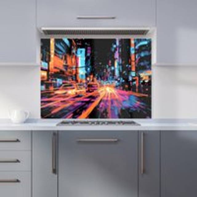 Warren Reed - Designer Dante Mercer 00029 Glass Kitchen Splashback W900Mm X H650Mm, Multi