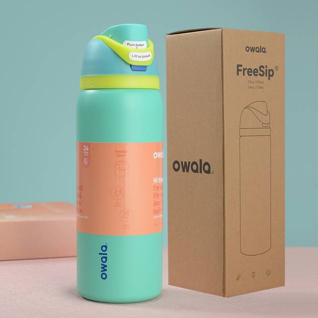(Light Green) Owala Cup Vacuum Flasks & Thermoses Water Bottle Drinkware Thermo Tumbler Stainless Steel Thermal Mug Original Cold Hot Coffee