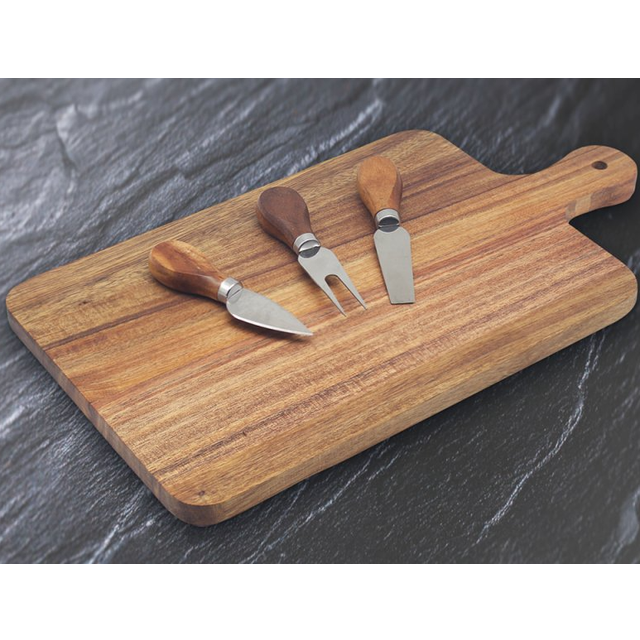 Acacia cheese board set - rectangular
