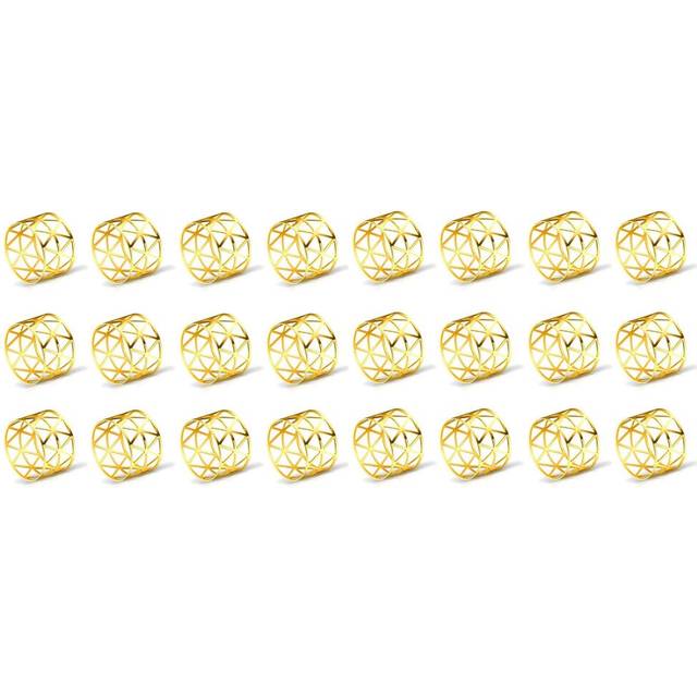 24 Pcs of Round Mesh Napkin Ring Holder, Table Set Suitable for Casual or Formal Occasions and Wedding Parties (Golden)