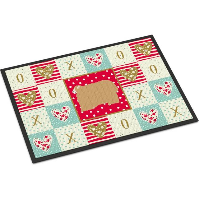 """""Caroline's Treasures Lincoln Longwool Sheep Love Indoor or Outdoor Mat 18x27 doormats  Multicolor"""""