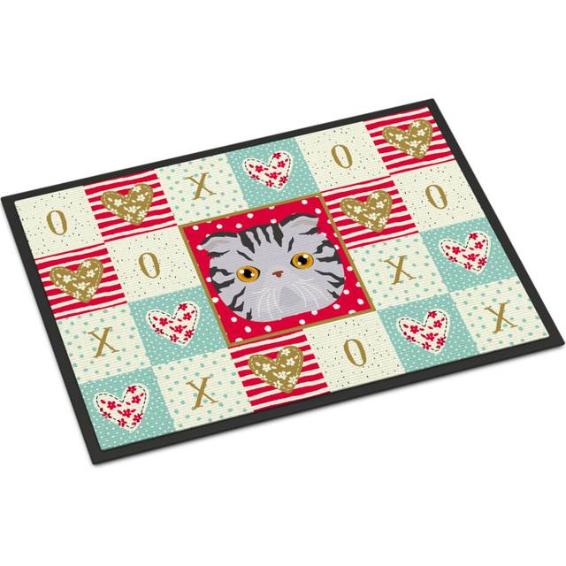 """""Caroline's Treasures Foldex Exotic Fold Cat Love Indoor or Outdoor Mat 24x36 doormats  Multicolor"""""