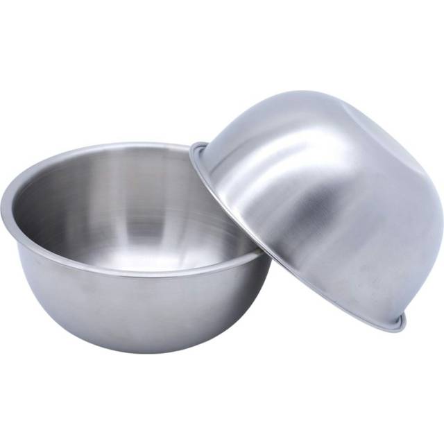 Buckingham Stainless Steel Pack Of 2 Salad / Mixing Bowls 0.7 Litre / 14 Cm Matt Finish, Silver