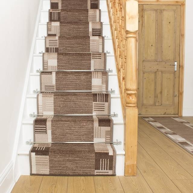 Montana L. Brown Stair Carpet Runner LENGTH: Select Length: 810cm, WIDTHS: Select Width: 66cm