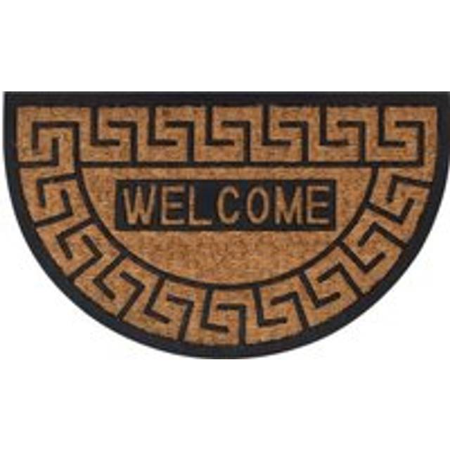 Door Mat Half Round 45x75 cm Rubber and Coir - Brown - One Size