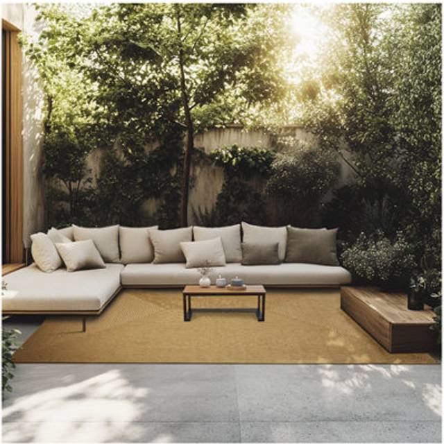 Rug Raya - jute look, boho style, for indoor & outdoor, durable, easy-care - 200 x 290 cm
