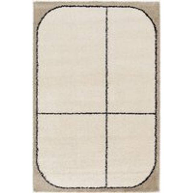 Shaggy interior rug with black pattern, Bridget, 170x120x3 cm
