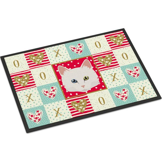 """""Caroline's Treasures Turkish Angora Cat Love Indoor or Outdoor Mat 24x36 doormats  Multicolor"""""
