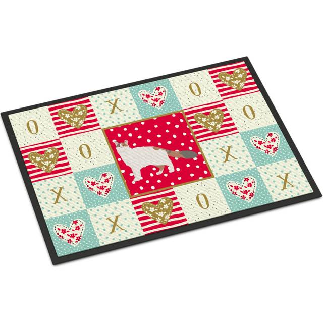 """""Caroline's Treasures Turkish Van #2 Cat Love Indoor or Outdoor Mat 18x27 doormats  Multicolor"""""