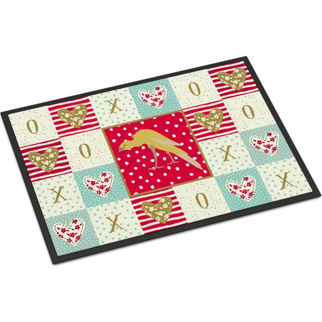 """""Caroline's Treasures Belgian Hunchback Canary Love Indoor or Outdoor Mat 18x27 doormats  Multicolor"""""