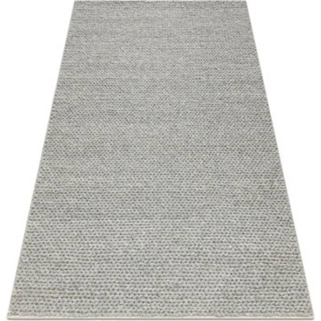 Rugsx - Wool carpet tahar 99004G grey - hand-woven loop, uniform grey 160x240 cm
