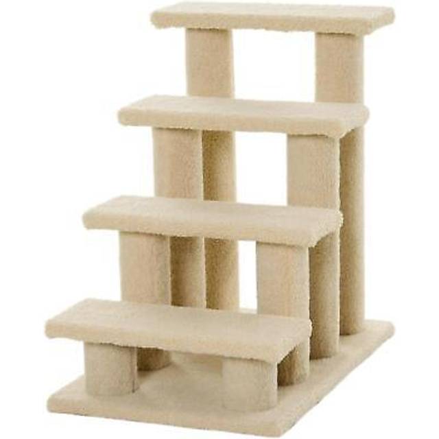 PawHut Dog Steps for Bed 4 Step Pet Stairs for Sofa Dog Cat Climb Ladder Brown