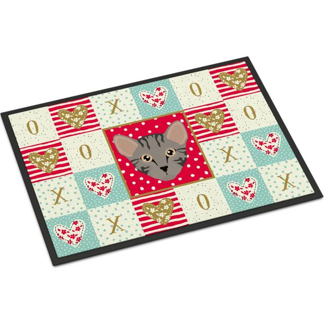 """""Caroline's Treasures Safari Cat Love Indoor or Outdoor Mat 18x27 doormats  Multicolor"""""