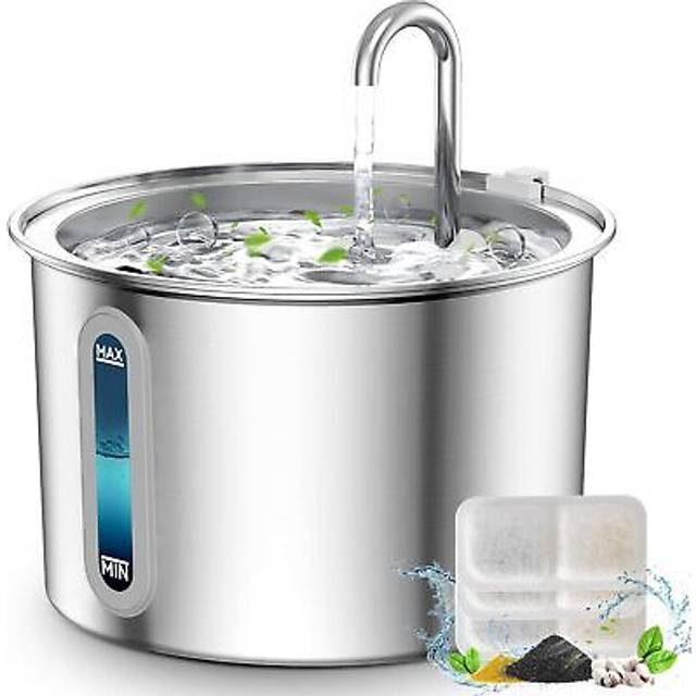 Oneisall cat water fountain for drinking 2l stainless steel faucet design